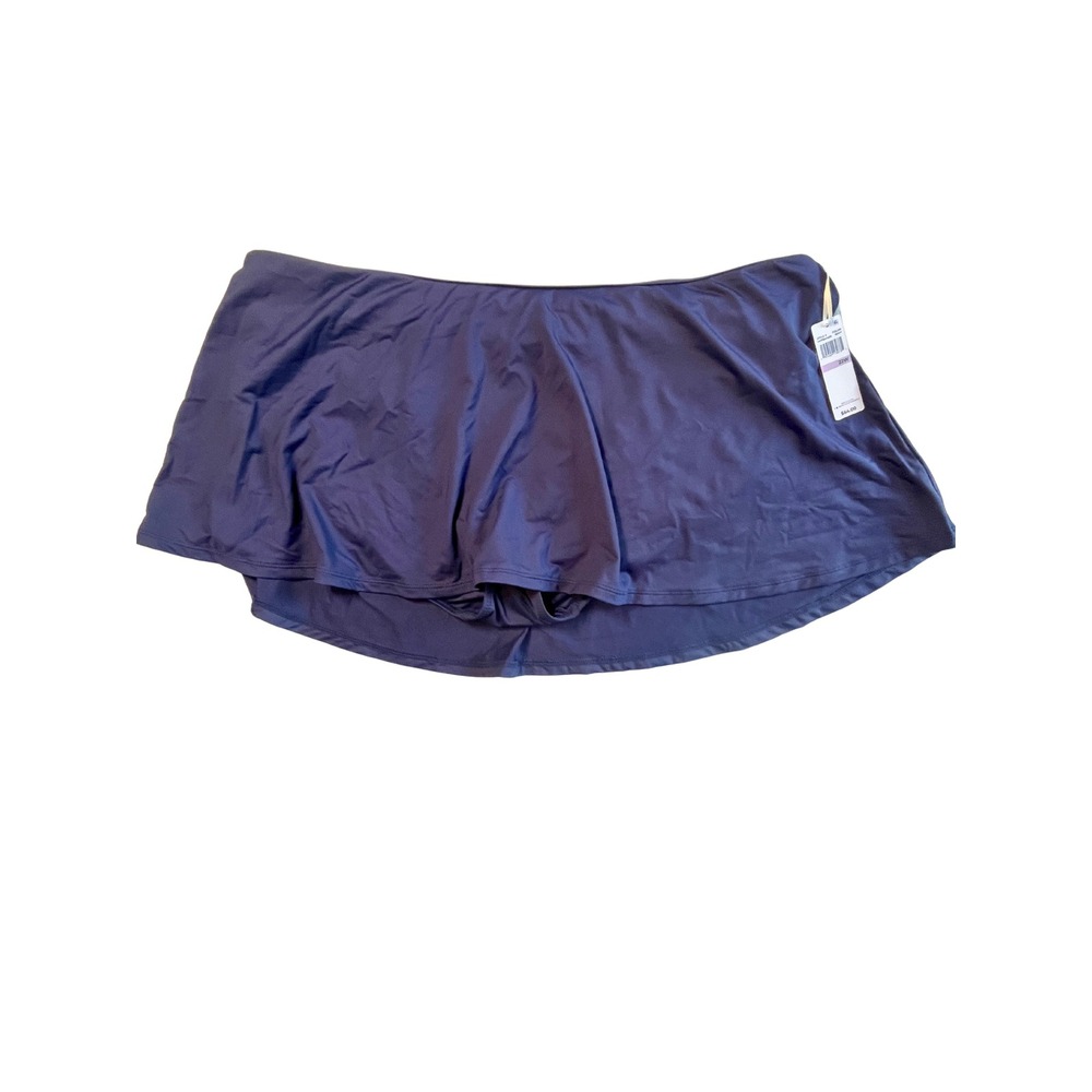 NEW‎ Anne Cole Navy Blue Solid Swim Skirt Plus Size 22 Resortwear Coastal Summer